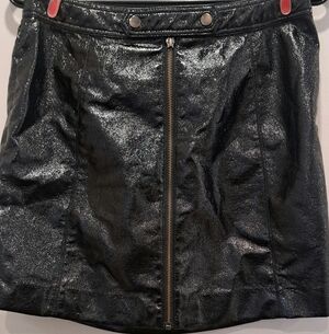 Twik Metallic Black Mini Skirt